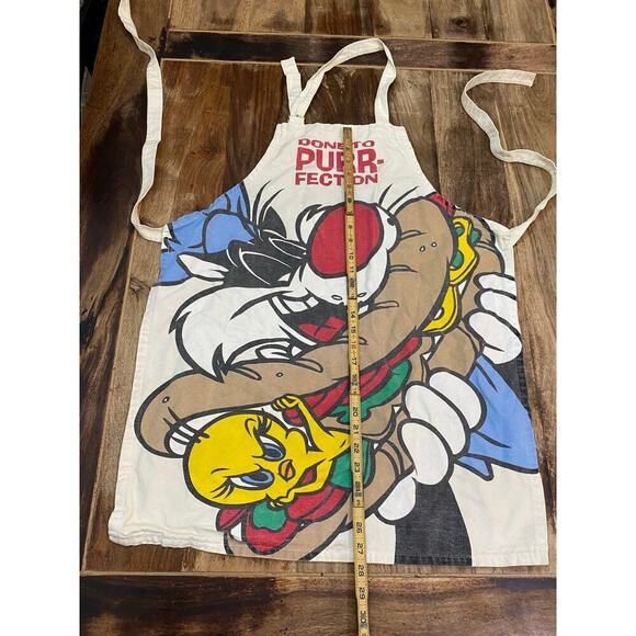 Vintage 80s 90s Looney Tunes Done To Purr-Fection Smock Apron - Picture 3 of 3